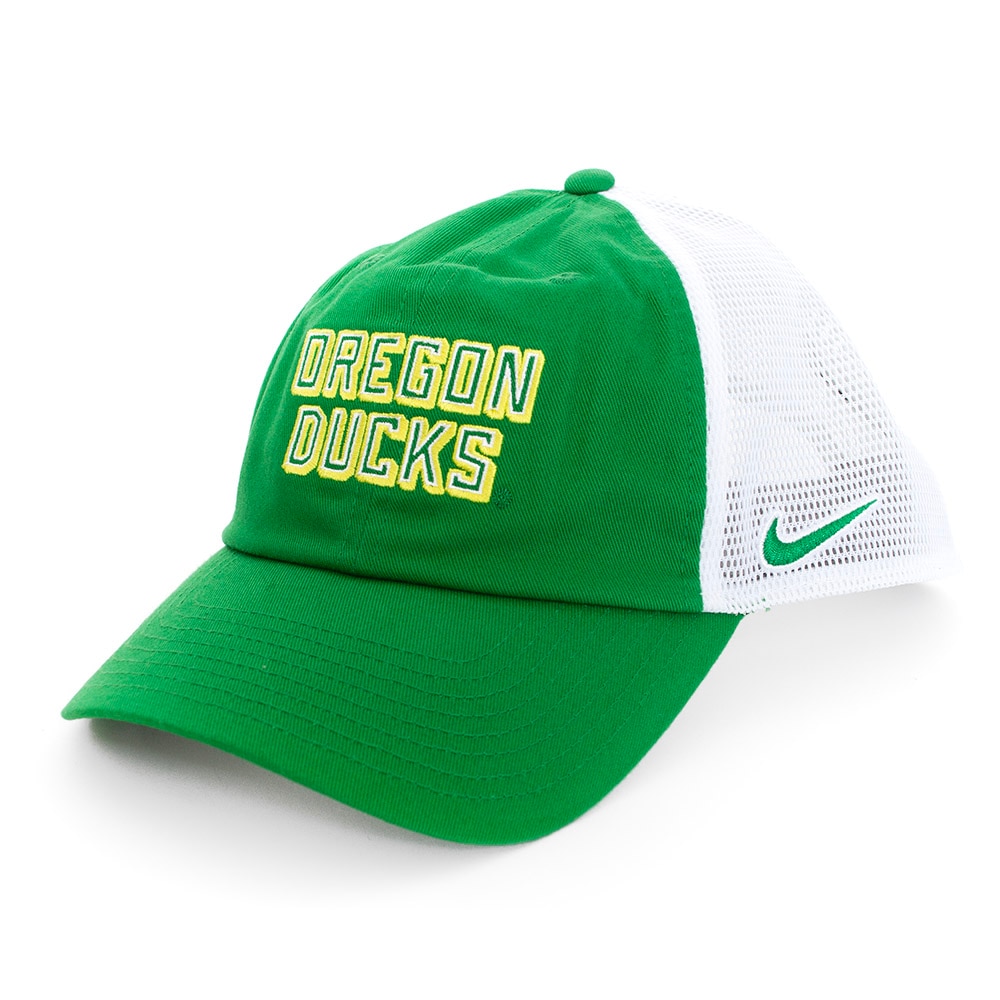 Classic Oregon O, Nike, Green, Trucker, Cotton, Accessories, Unisex, Football, Mesh back, Unstructured, Sideline, Adjustable, Hat, 915765